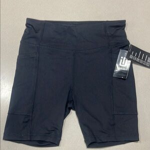 Ideology Girls Black High-Waist Performance Bike Shorts